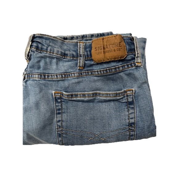 Signature Levi Strauss Jeans Mens W38L30 Blue S37 Slim Straight Stretch Denim - Picture 1 of 9